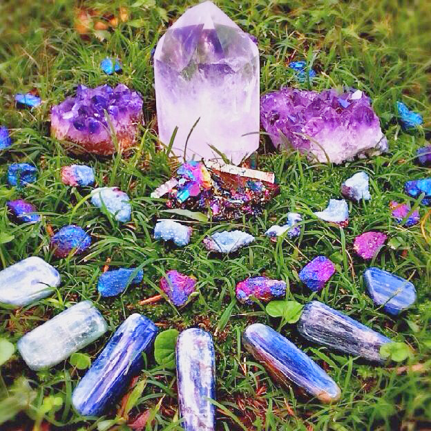 amethyst crystal grid