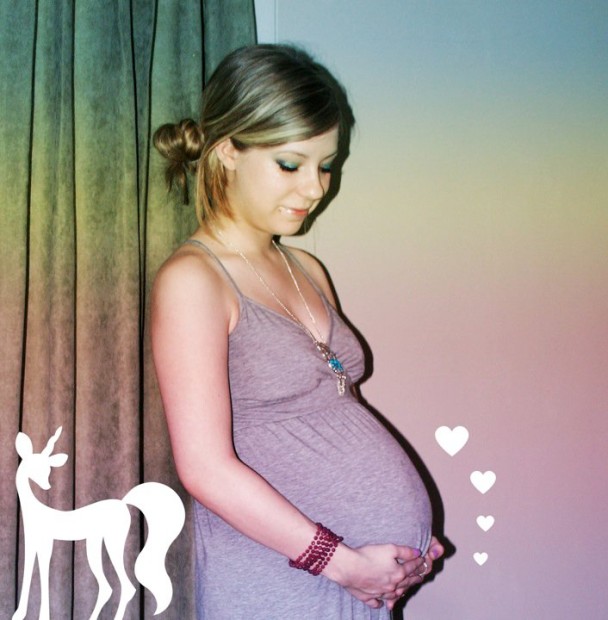 pregnant woman rainbow deer